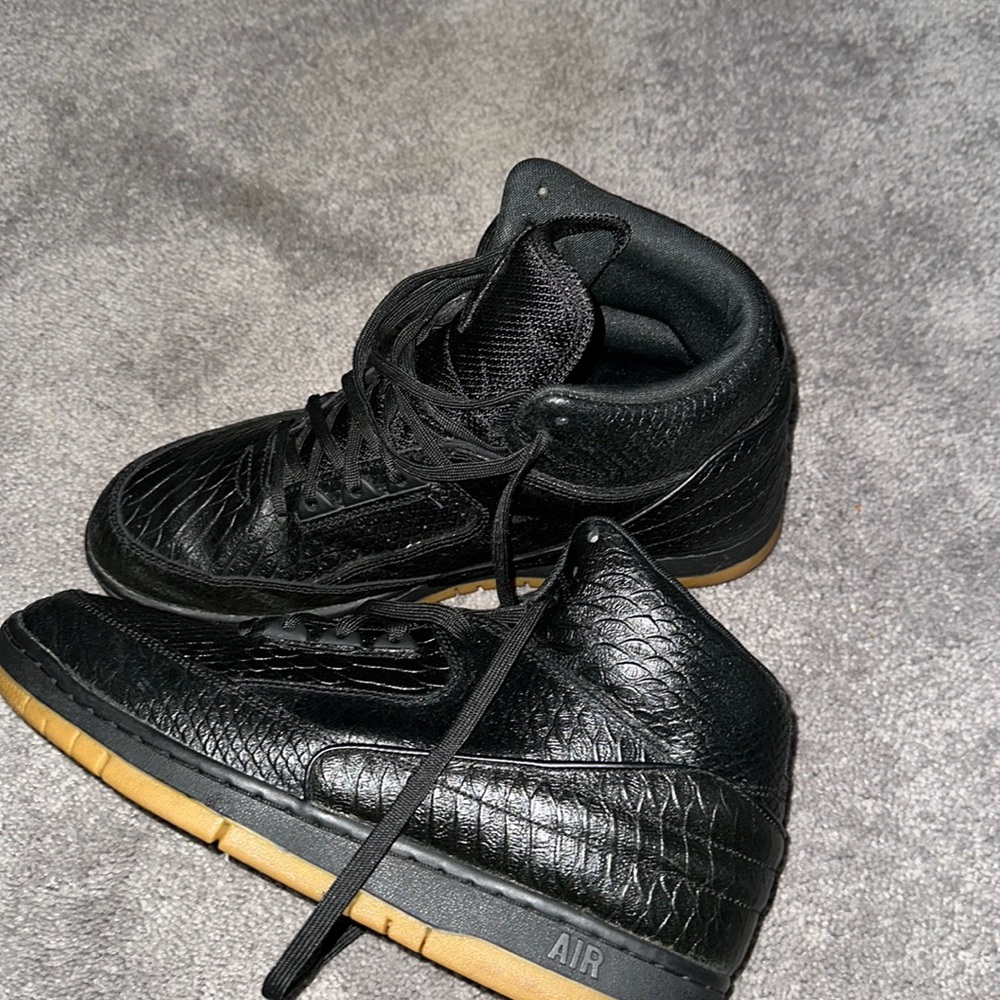 Black python nike airs high tops